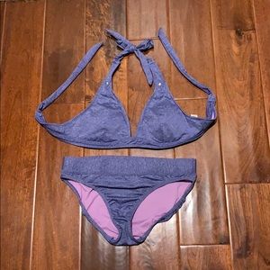 Athleta denim look bikini size S/M NWOT